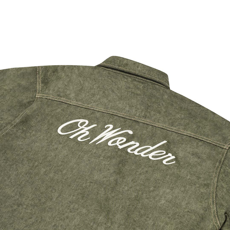 OWST LONGSLEEVES DENIM SHIRT -  OLIVE GREEN