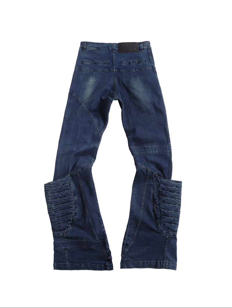 ELECTRO POCKET WAXED BLUE DENIM PANTS