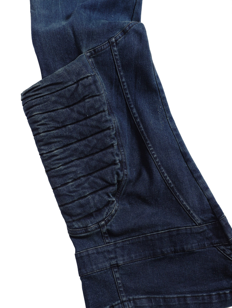 ELECTRO POCKET WAXED BLUE DENIM PANTS
