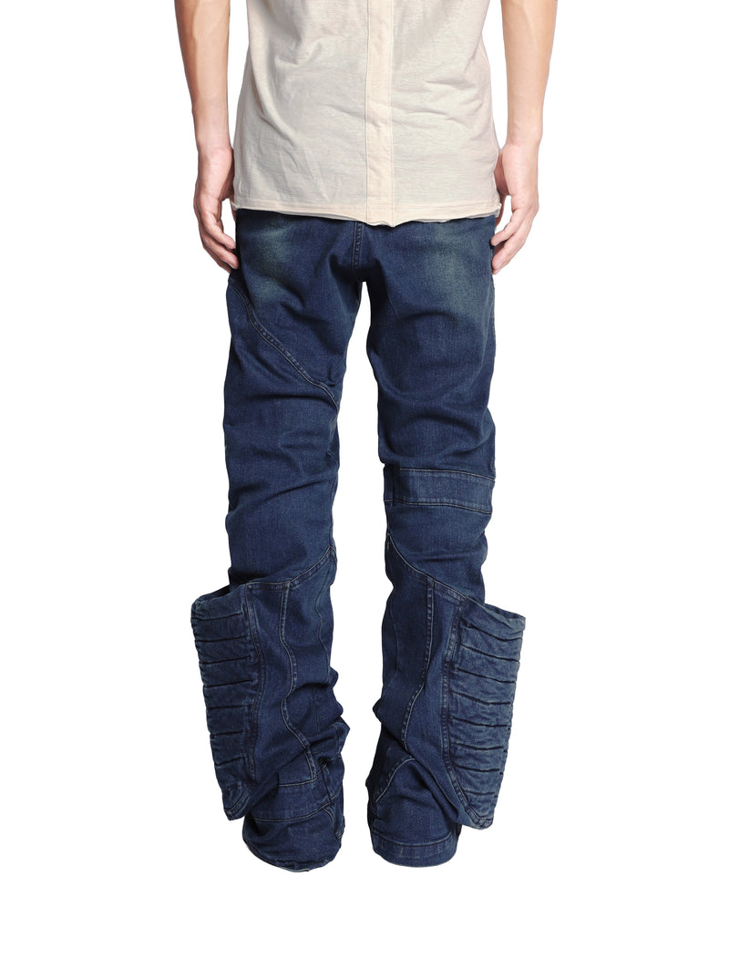 ELECTRO POCKET WAXED BLUE DENIM PANTS