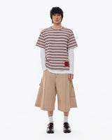 DIAGONAL SIDE CROPPED TROUSERS