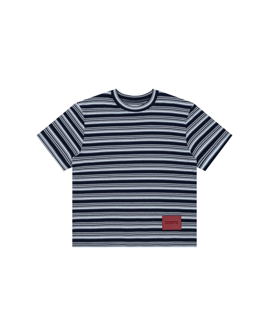 BLUE RED TAG STRIPE TEE