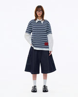 BLUE RED TAG STRIPE TEE