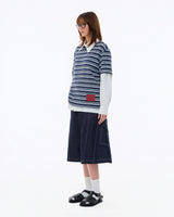 BLUE RED TAG STRIPE TEE