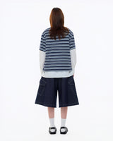 BLUE RED TAG STRIPE TEE