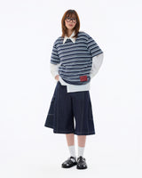 BLUE RED TAG STRIPE TEE