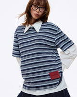 BLUE RED TAG STRIPE TEE