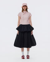 MANDARIN COLLAR STRIPE TOP