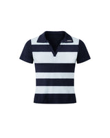 STRIPE NAVY HUG SHIRT