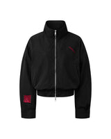 BLACK MONSTERA STAND COLLAR JACKET