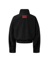 BLACK MONSTERA STAND COLLAR JACKET
