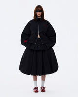 BLACK MONSTERA STAND COLLAR JACKET