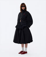 BLACK MONSTERA STAND COLLAR JACKET