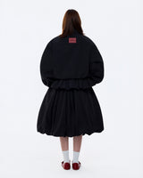BLACK MONSTERA STAND COLLAR JACKET