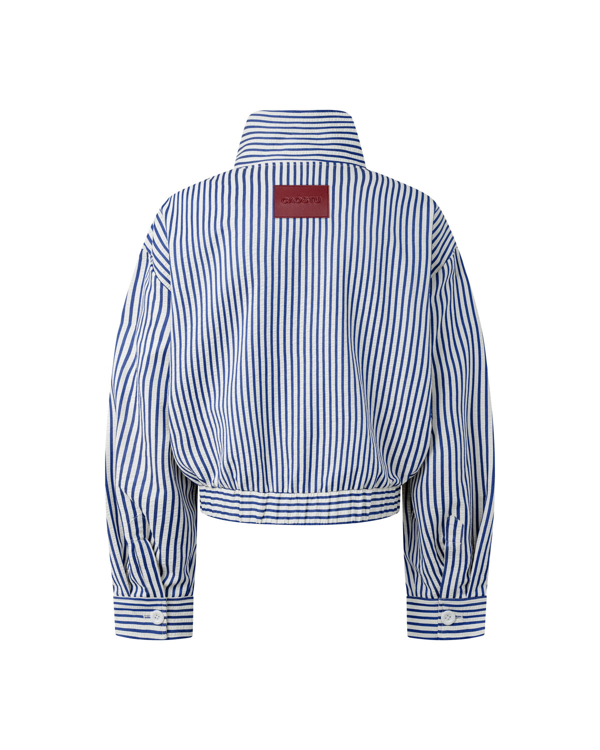STRIPE MONSTERA STAND COLLAR JACKET