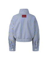STRIPE MONSTERA STAND COLLAR JACKET