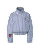 STRIPE MONSTERA STAND COLLAR JACKET