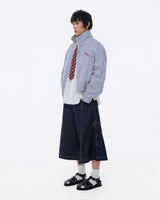 STRIPE MONSTERA STAND COLLAR JACKET