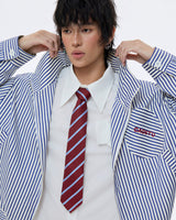 STRIPE MONSTERA STAND COLLAR JACKET