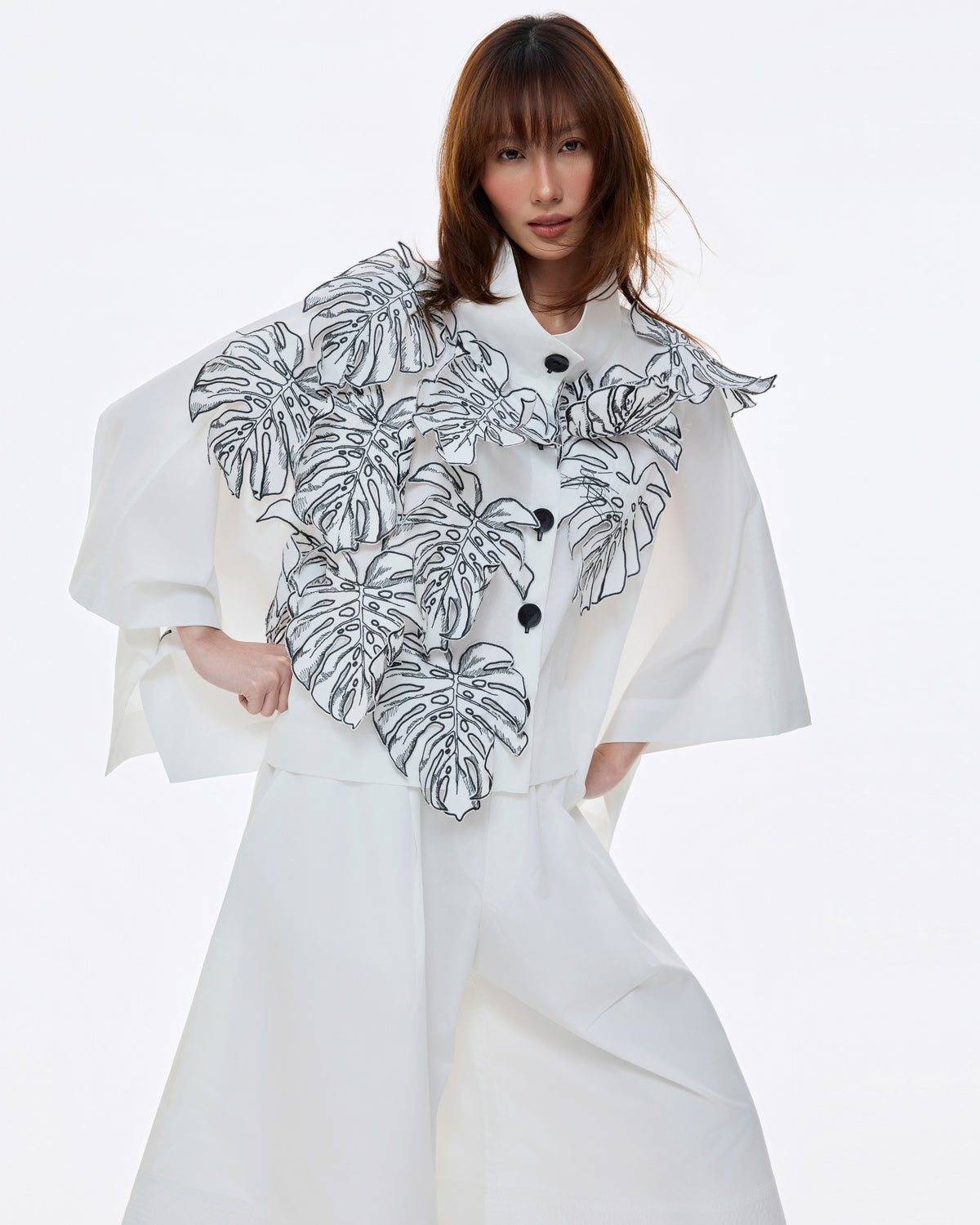 MONSTERA GARDEN CAPE SHIRT