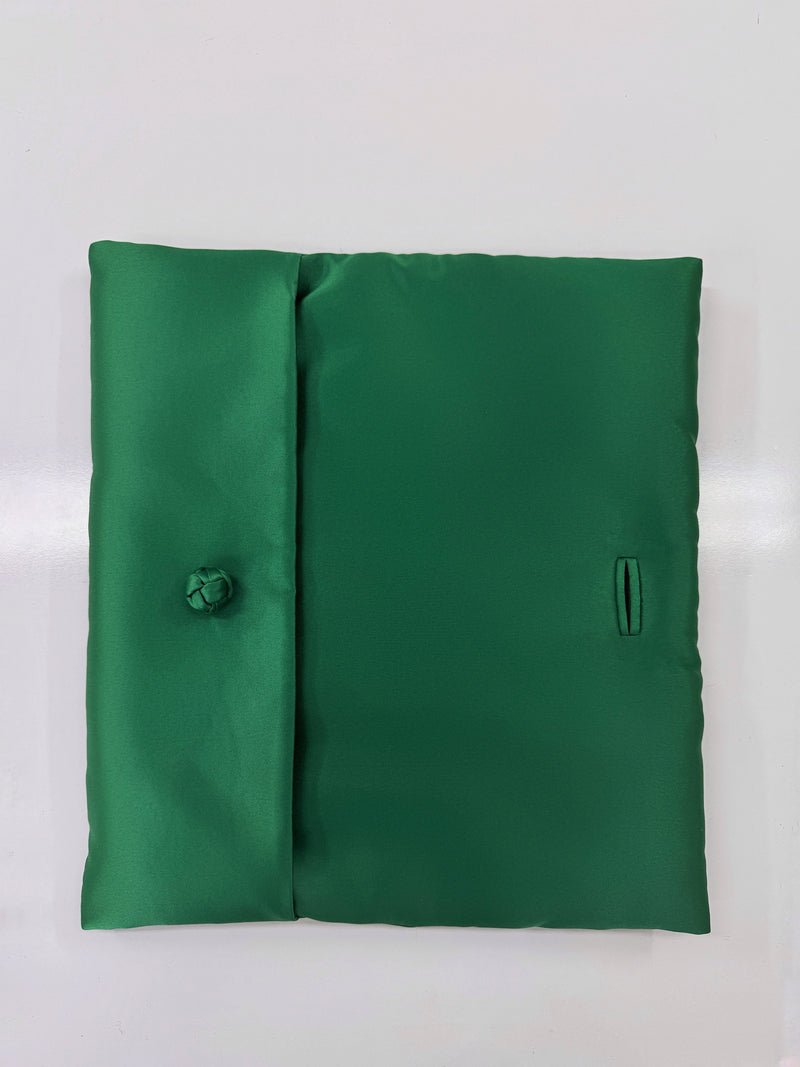 S26 GREEN TAFFETA CLUTCH  