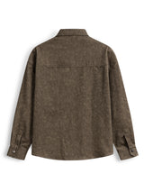 BLEACH EFFECT SHIRT - BROWN