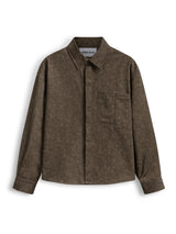 BLEACH EFFECT SHIRT - BROWN