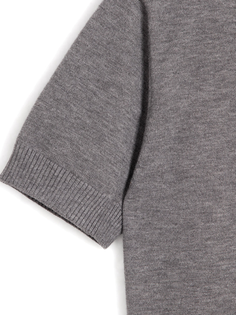 KNIT POLO SHIRT - GREY