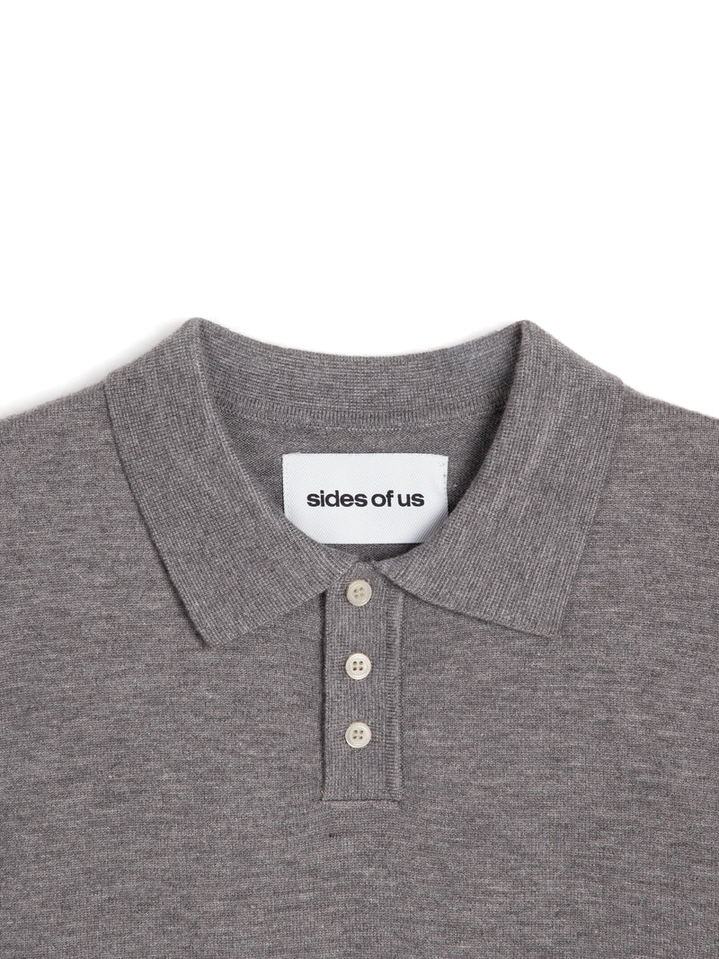 KNIT POLO SHIRT - GREY