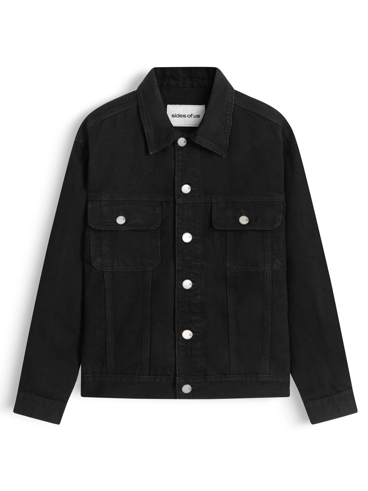 REGULAR FIT DENIM JACKET - WASHED BLACK