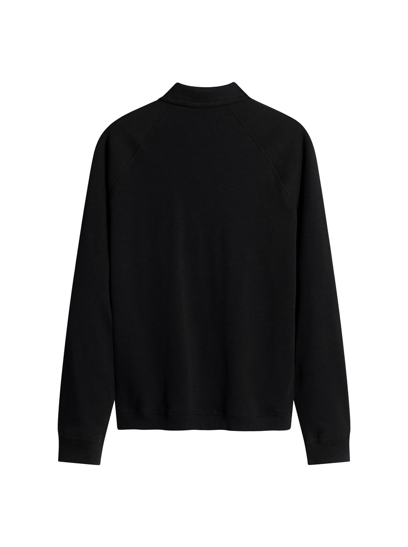 LONG SLEEVE POLO SHIRT - BLACK