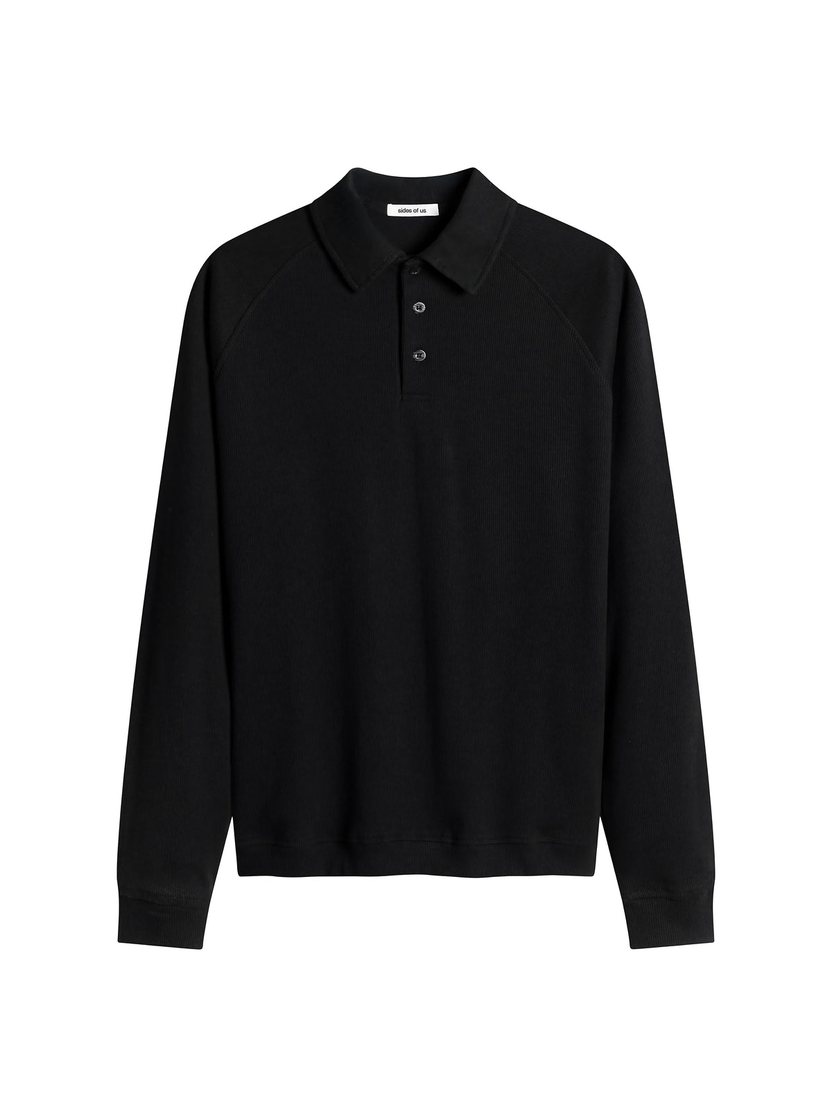 LONG SLEEVE POLO SHIRT - BLACK
