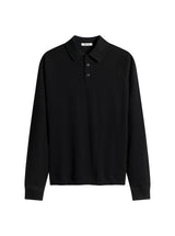 LONG SLEEVE POLO SHIRT - BLACK