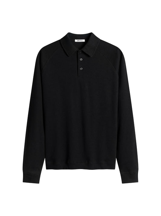 LONG SLEEVE POLO SHIRT - BLACK