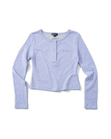 LAVENDER BLUE POLKA DOT LONG SLEEVE
