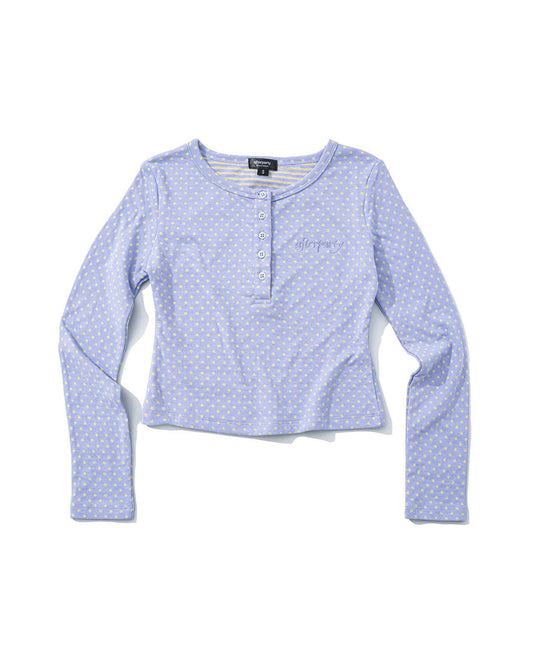 LAVENDER BLUE POLKA DOT LONG SLEEVE