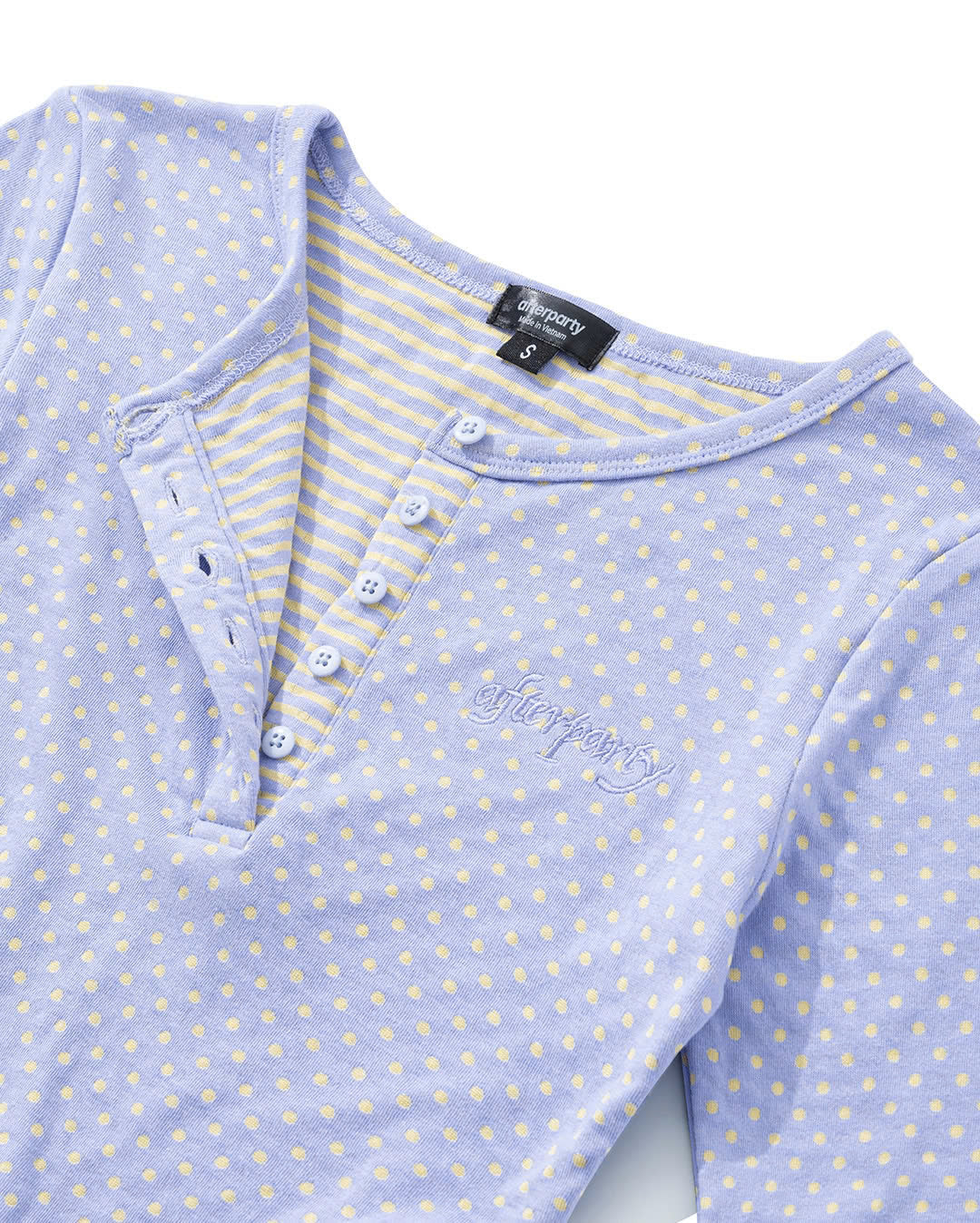 LAVENDER BLUE POLKA DOT LONG SLEEVE
