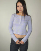 LAVENDER BLUE POLKA DOT LONG SLEEVE