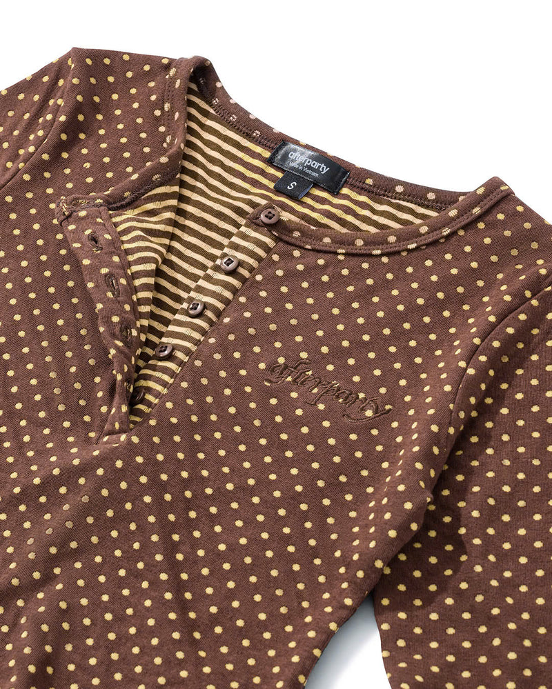 BROWN POLKA DOT LONG SLEEVE