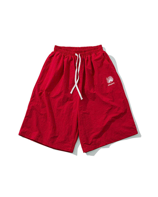 RED NHIM NYLON SHORTS