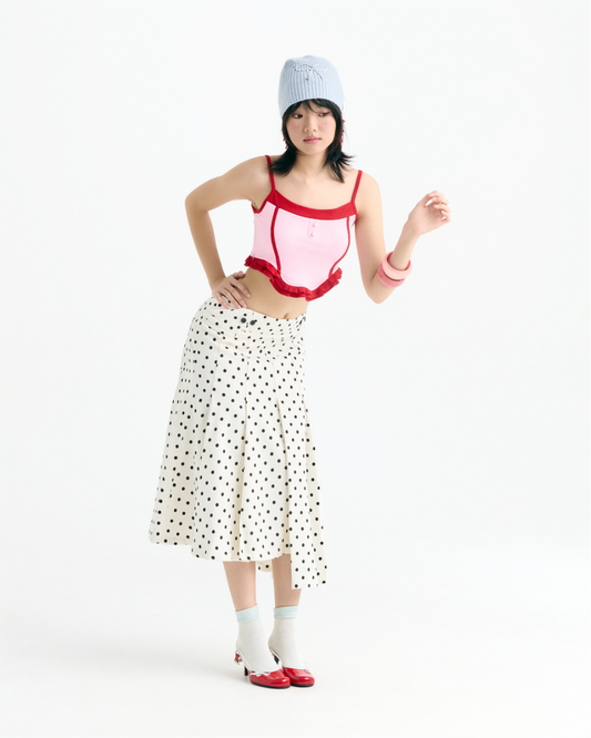 CREAM POLKA DOT RIBAMBELLE SKIRT