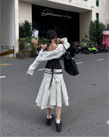 CREAM POLKA DOT RIBAMBELLE SKIRT
