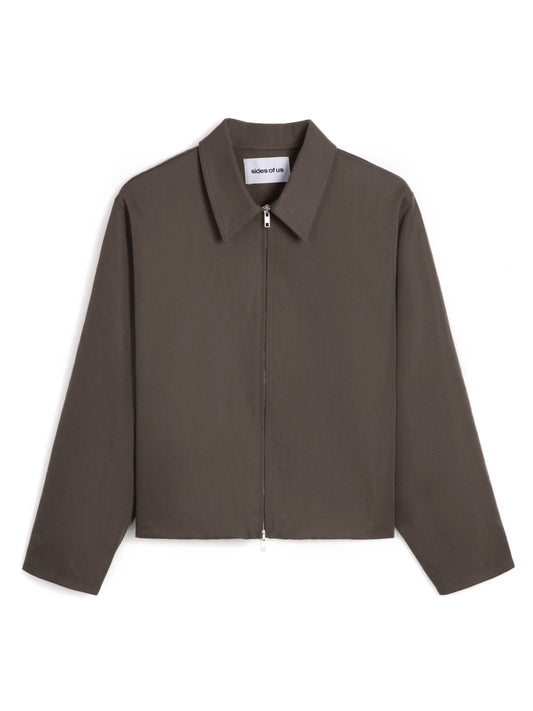 BOXY KHAKI JACKET - BROWN