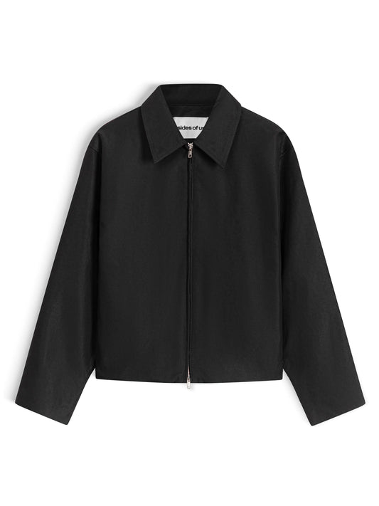 BOXY KHAKI JACKET - BLACK