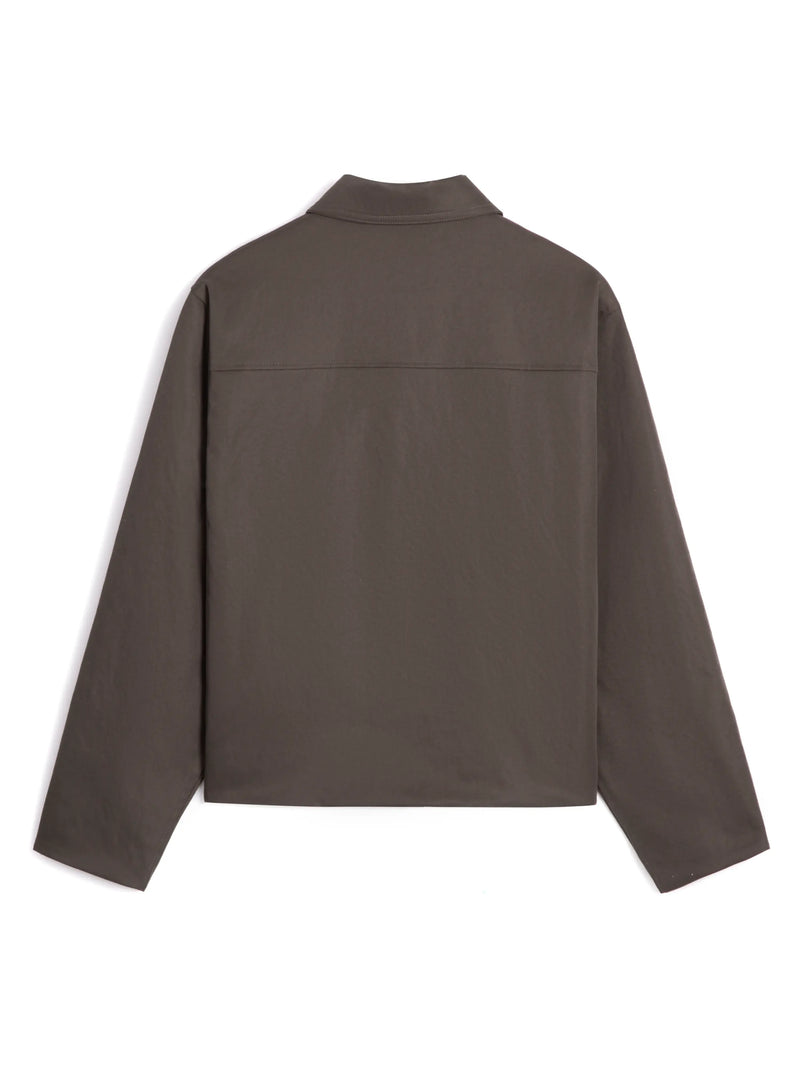 BOXY KHAKI JACKET - BROWN