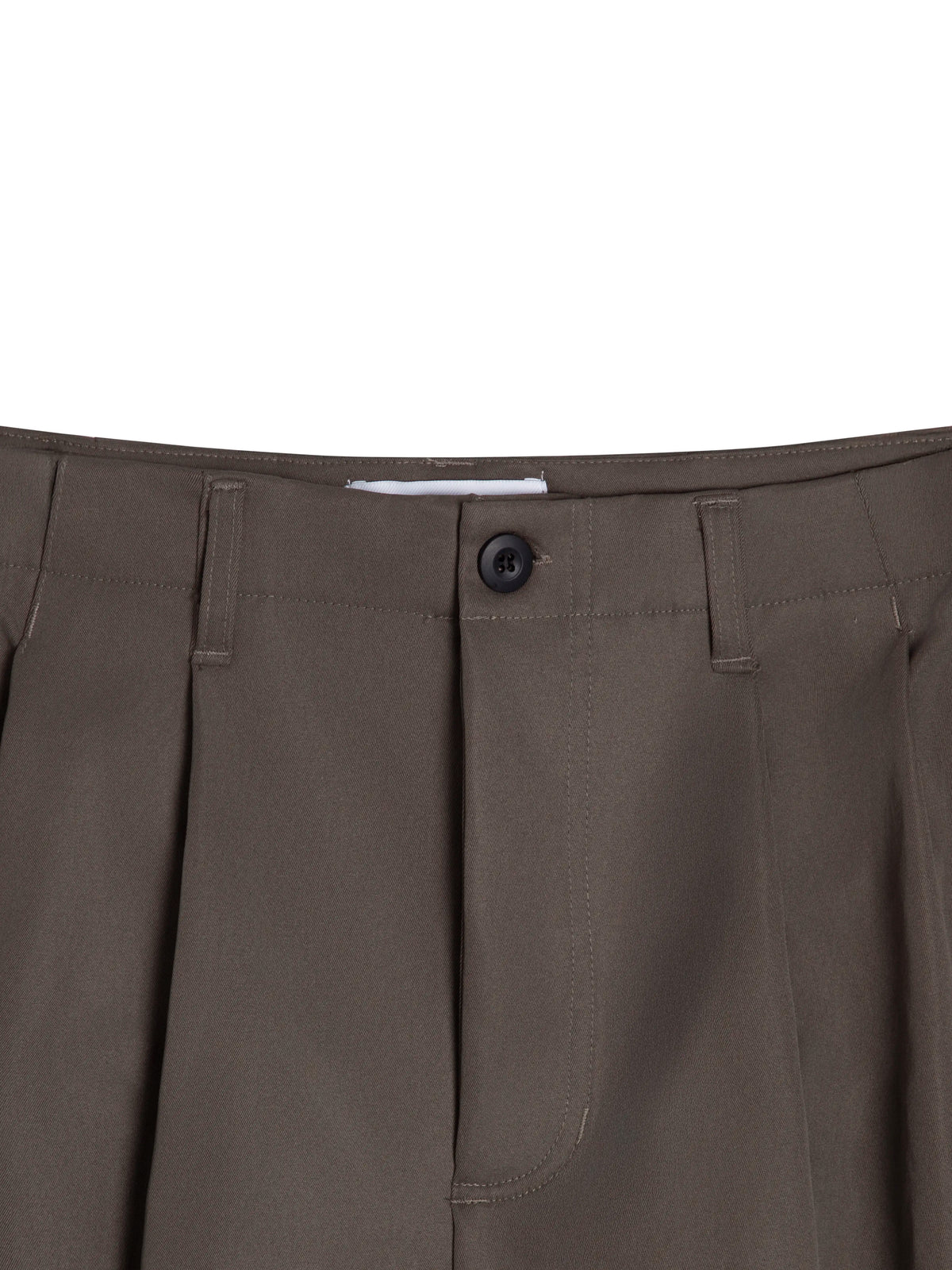 WIDE-LEG KHAKI SHORTS - BROWN