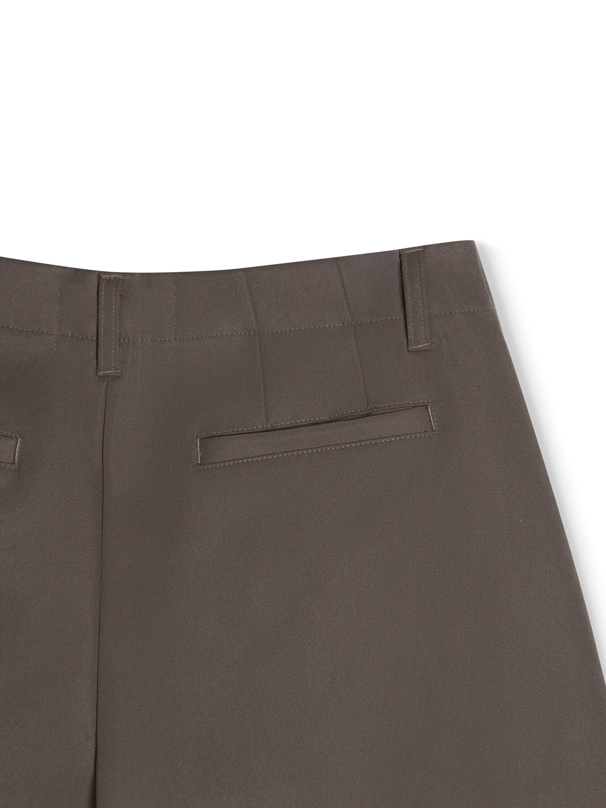 WIDE-LEG KHAKI SHORTS - BROWN