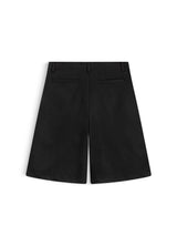 WIDE-LEG KHAKI SHORTS - BLACK