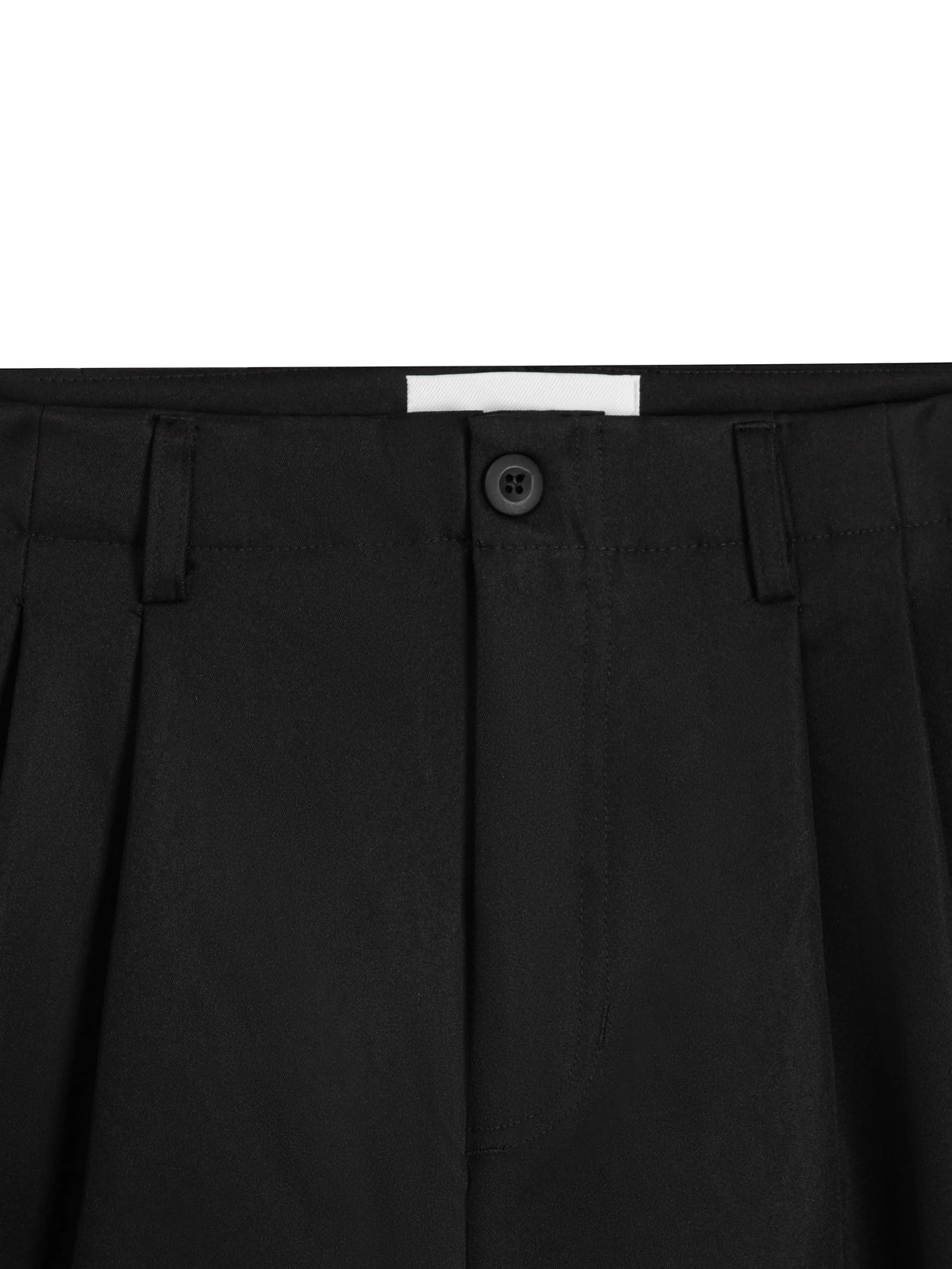 WIDE-LEG KHAKI SHORTS - BLACK