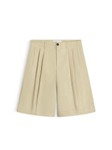 WIDE-LEG KHAKI SHORTS - BEIGE